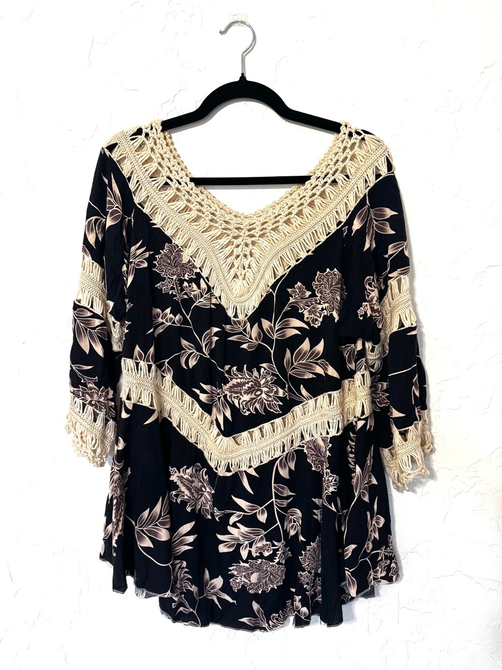 Floral Crochet Swim Suit Cover Up